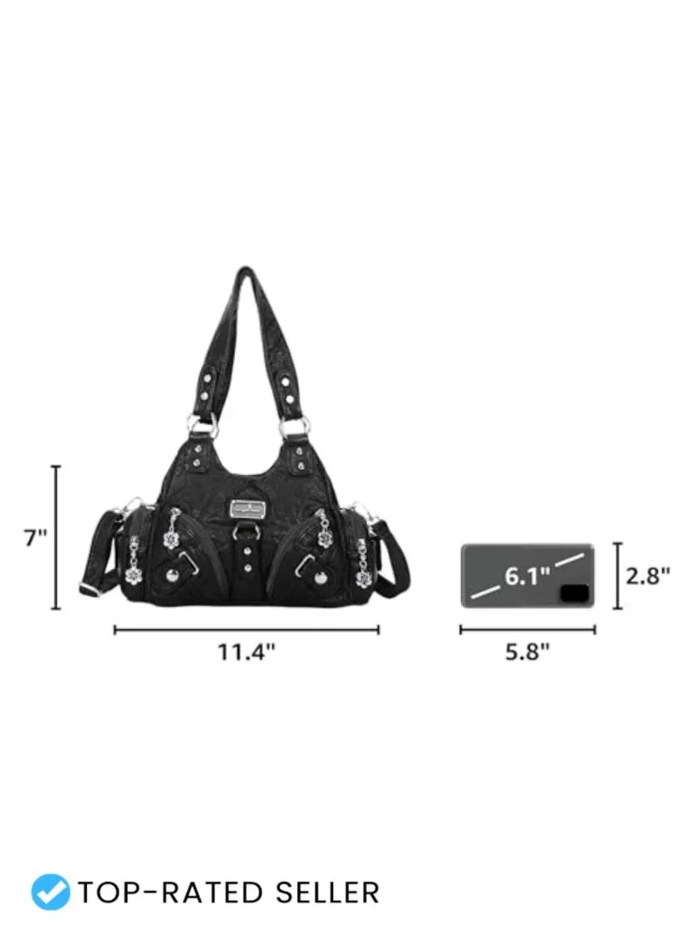 Women's Hobo Shoulder Bag Faux Leather Multi-Pocket Tote Handbag